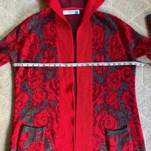 Anthropologie Sparrow Maraschino Floral Sweater Coat - Picture 13 of 13